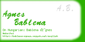 agnes bablena business card